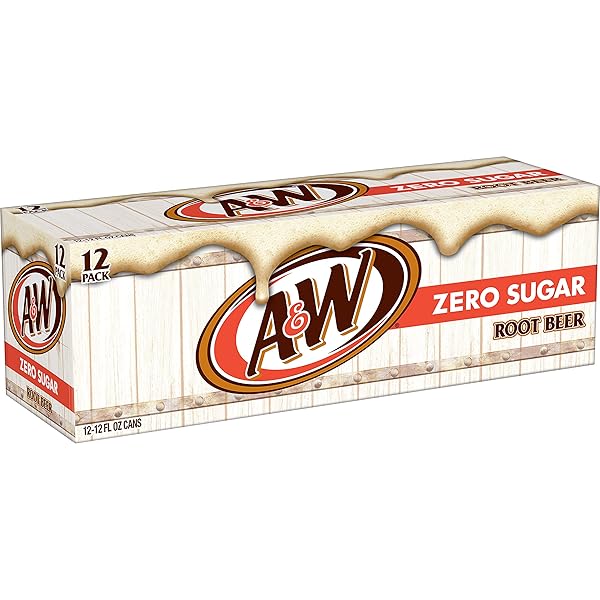 A&W ZERO SUGAR ROOT BEER SODA, 12 FL OZ CANS, 12 PACK