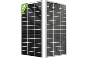 ECO-WORTHY Bifacial 195 Watt 12 Volt 12BB Solar Panel Monocrystalline Double-Sided Power Generation Rigid High-Efficiency PV Module Power Charger for RV,Sunsheds,Canopies,Farms,Home and Off-Grid