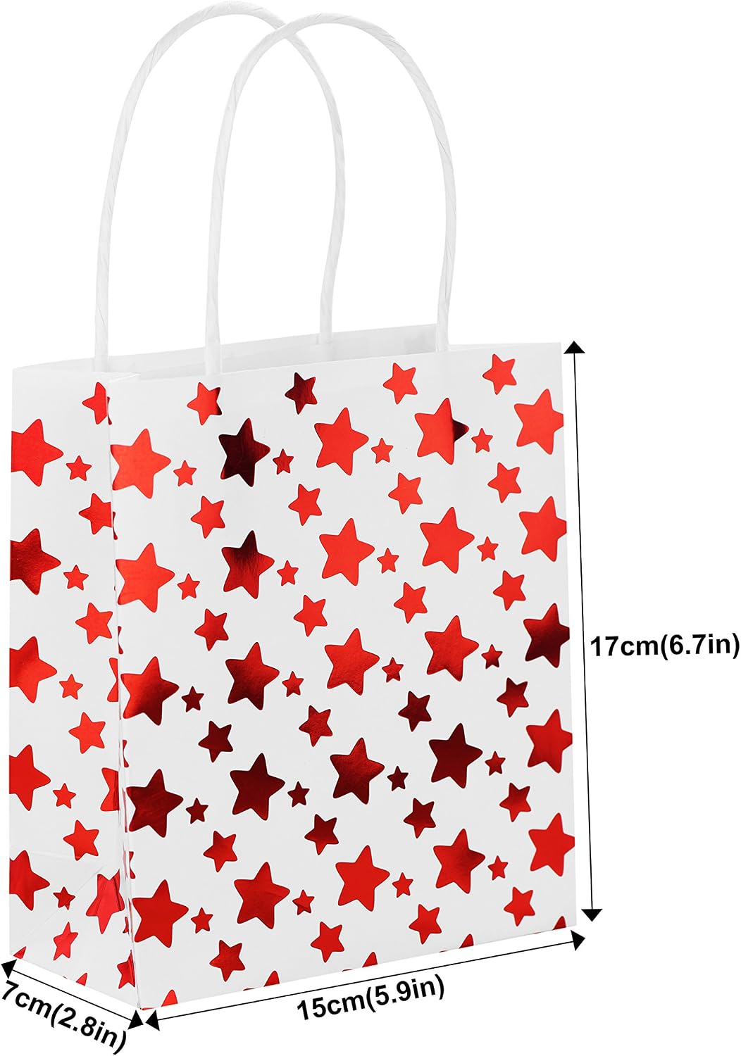 FiveSeasonStuff 12 Pcs Small Red Paper Bags with Reinforced Twisted Handles for Wedding Gifts Baby Shower - Image 3