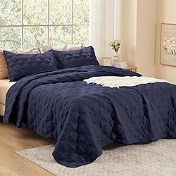 Litanika California King Quilt Bedding Set, Navy