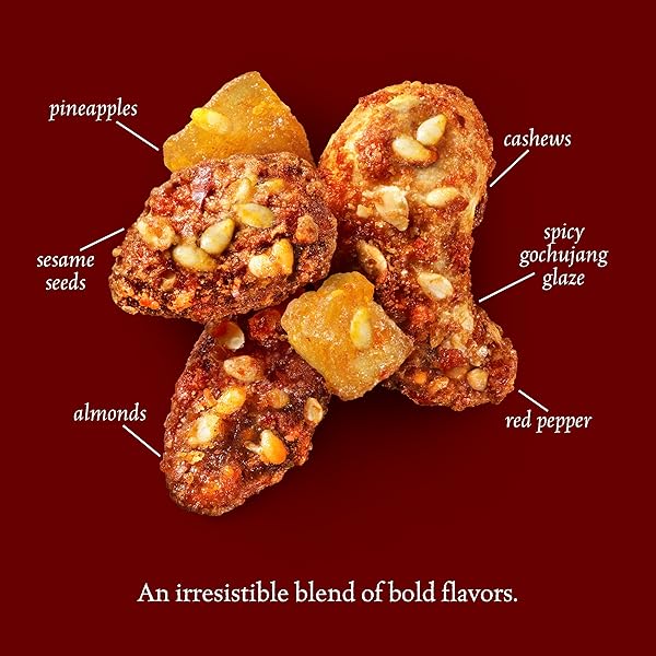 SAHALE SNACKS GOCHUJANG ALMONDS GLAZED MIX, 1.5 OZ BAGS (18 PACKS) – DRY-ROASTED DELUXE MIXED NUTS INSPIRED BY TRADITIONAL KOREAN BBQ – NON-GMO, KOSHER, & CERTIFIED GLUTEN-FREE SNACKS