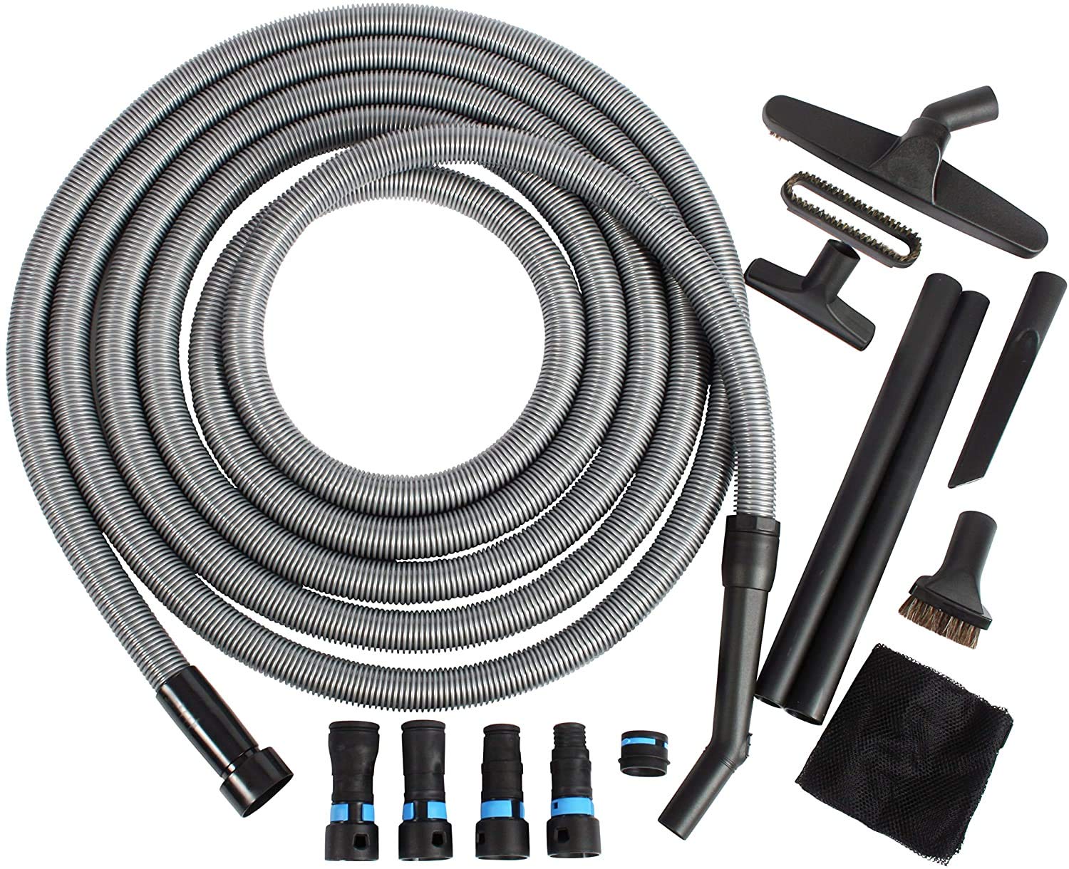 Cen-Tec Systems Quick Click Hose for Home and Shop Vacuums with Power Tool Adaptor Set for Dust Collection and Clean-up Tools (9m)