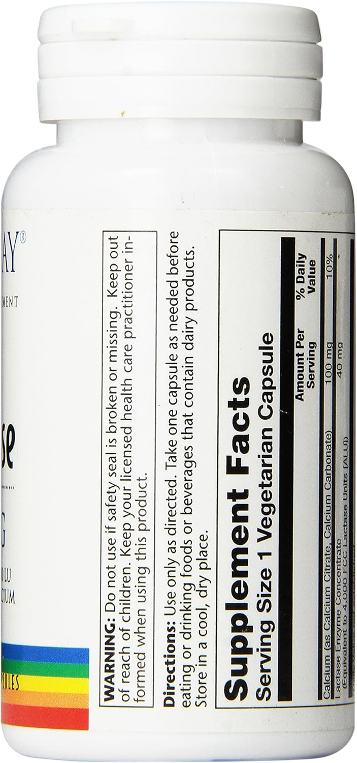Solaray Lactase Capsules, 40mg | 100 Count: Health & Personal Care