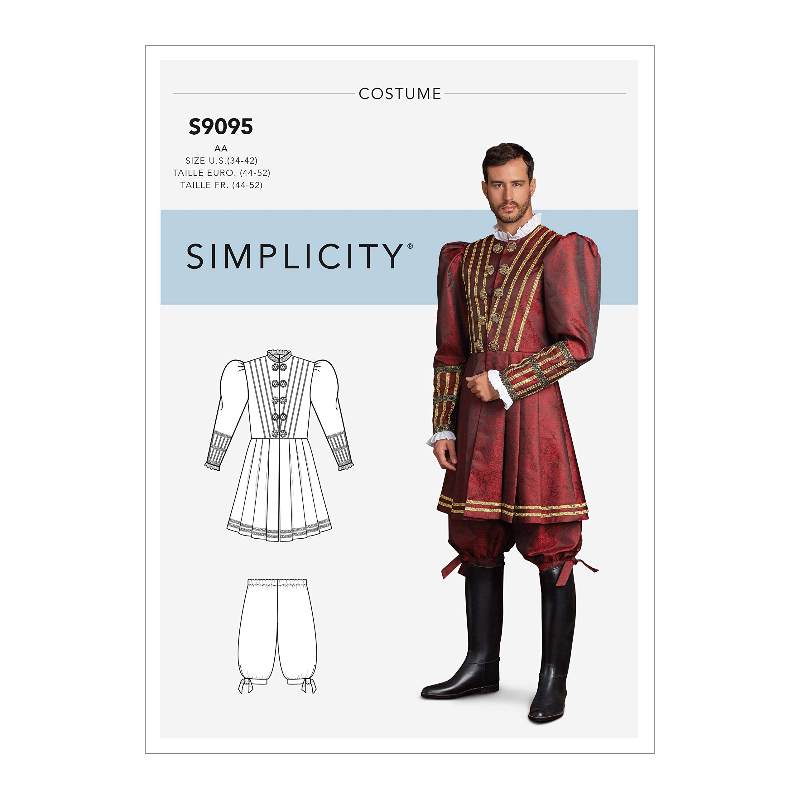 Simplicity Sewing Pattern S9095 Men's Historical Costume, BB (44-46-48-50-52)