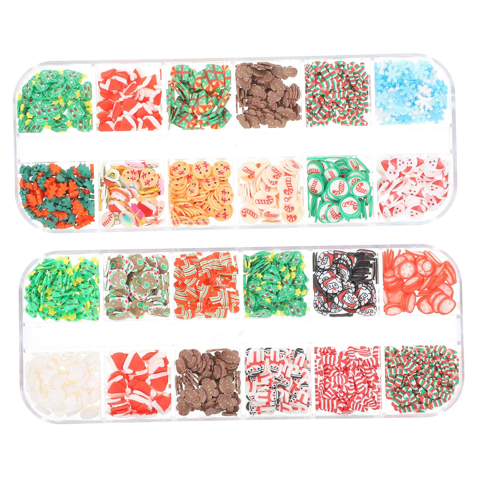 MAGICLULU 2 Boxes of Christmas Nail Art Sequins Christmas Polymer Clay Slices Christmas Polymer Clay Slices for Acrylic Nails for Acrylic Nails