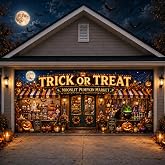 PengyHearth Halloween Garage Door Cover 7 x 16 FT, Large Outdoor Garage Door Halloween Decorations for 2-Car Double Garage, Outdoor Decorations for Home Yard Party Background