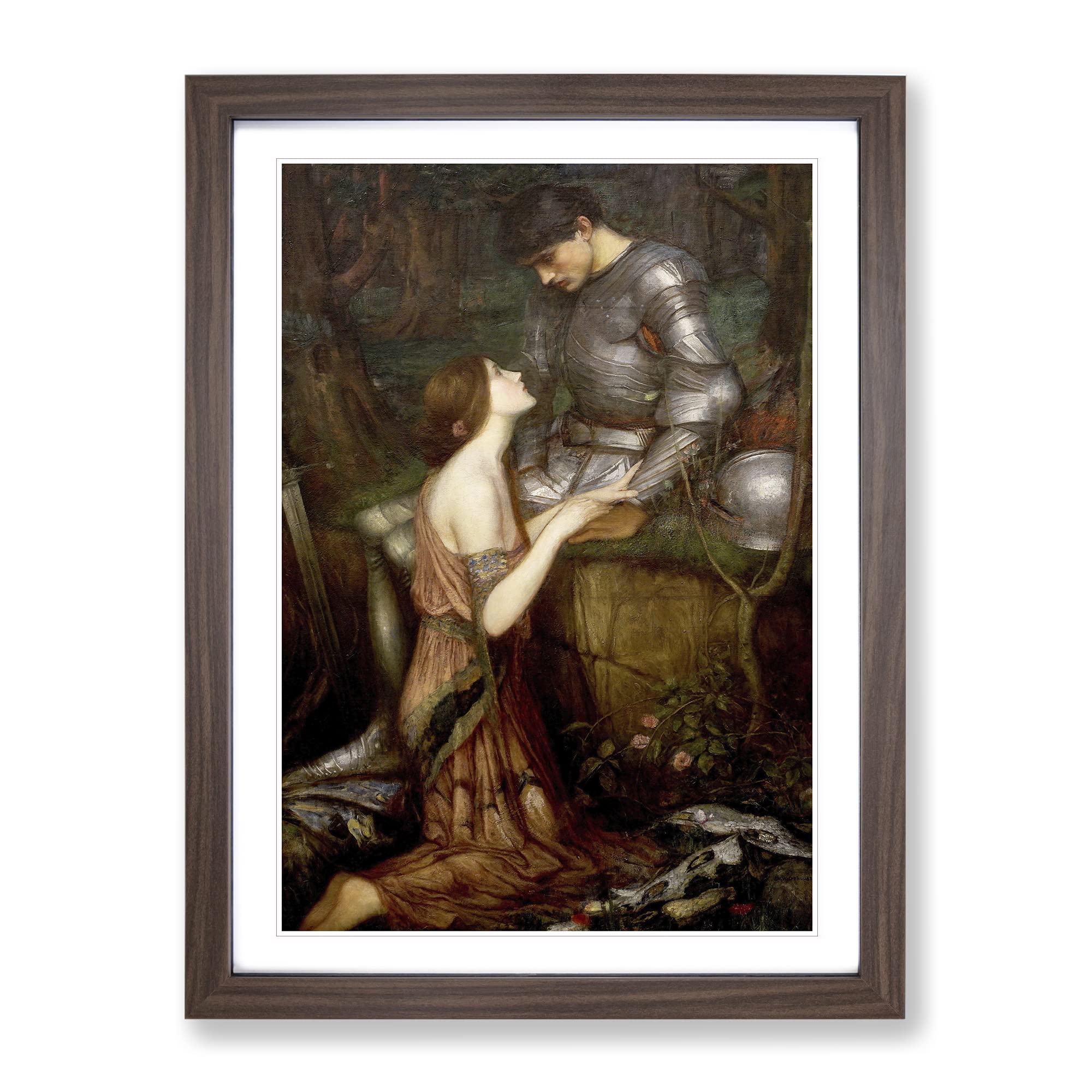 Lamia By John William Waterhouse Classic Painting Framed Wall Art Print, Ready to Hang Picture for Living Room Bedroom Home Office Décor, Walnut A3 (34 x 46 cm)