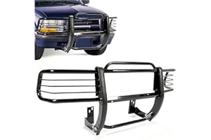 HECASA Grille Brush Guard Compatible with 1998-2004 Chevy Chevrolet S10 Blazer S Front Bumper Grille Guard Steel Black Powder