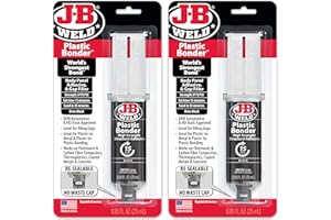 J-B Weld Plastic Bonder Black 25ml Syringe - 2 Pack (50139-2), 25 ml - 2 Pack