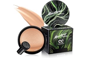 STEVENLAY Mushroom Head Air Cushion CC Cream - BB Cream Foundation Makeup, Long-Lasting Makeup Even Skin Tone, Concealer Moisturizing Oil Control Waterproof, Makeup Base Primer for All Skin Types(Nude)