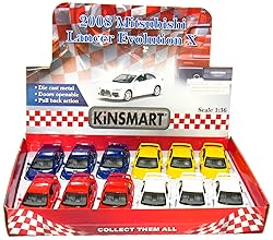 Box of 12 Cars: 5" 2008 Mitsubishi EVO X 1/36