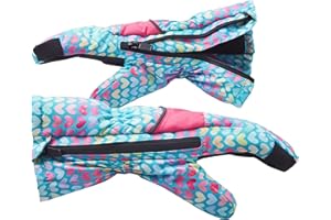 Andy & Evan Kids' Zip Gloves, Waterproof Winter Snow Gloves, Side Zippers, Touchscreen, Ski Snowboard Sledding, Warm Fleece Palms