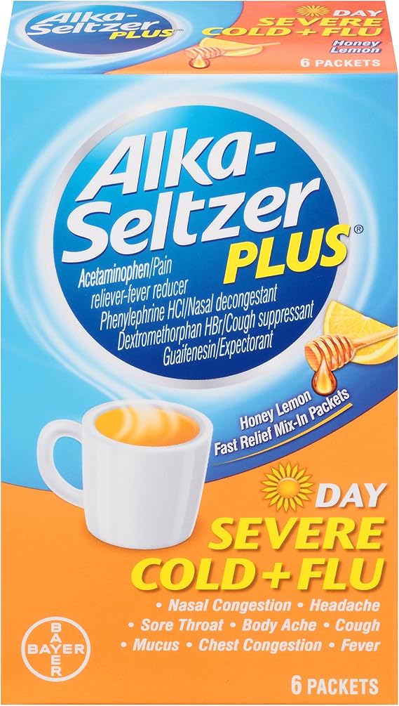 AlkaSeltzer Plus Severe Cold and Flu Day Powder, 6 Count Amazon.ca
