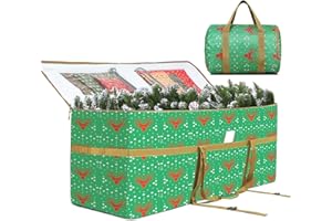 GOTECH Christmas Tree Storage Bag,Fits up to 9 Ft Christmas Tree Bag,24" H X 20" W X 60" L,Waterproof Oxford Fabric With Durable Zipper and Sturdy Handle Christmas Tree Storage 2 Pack(Green)