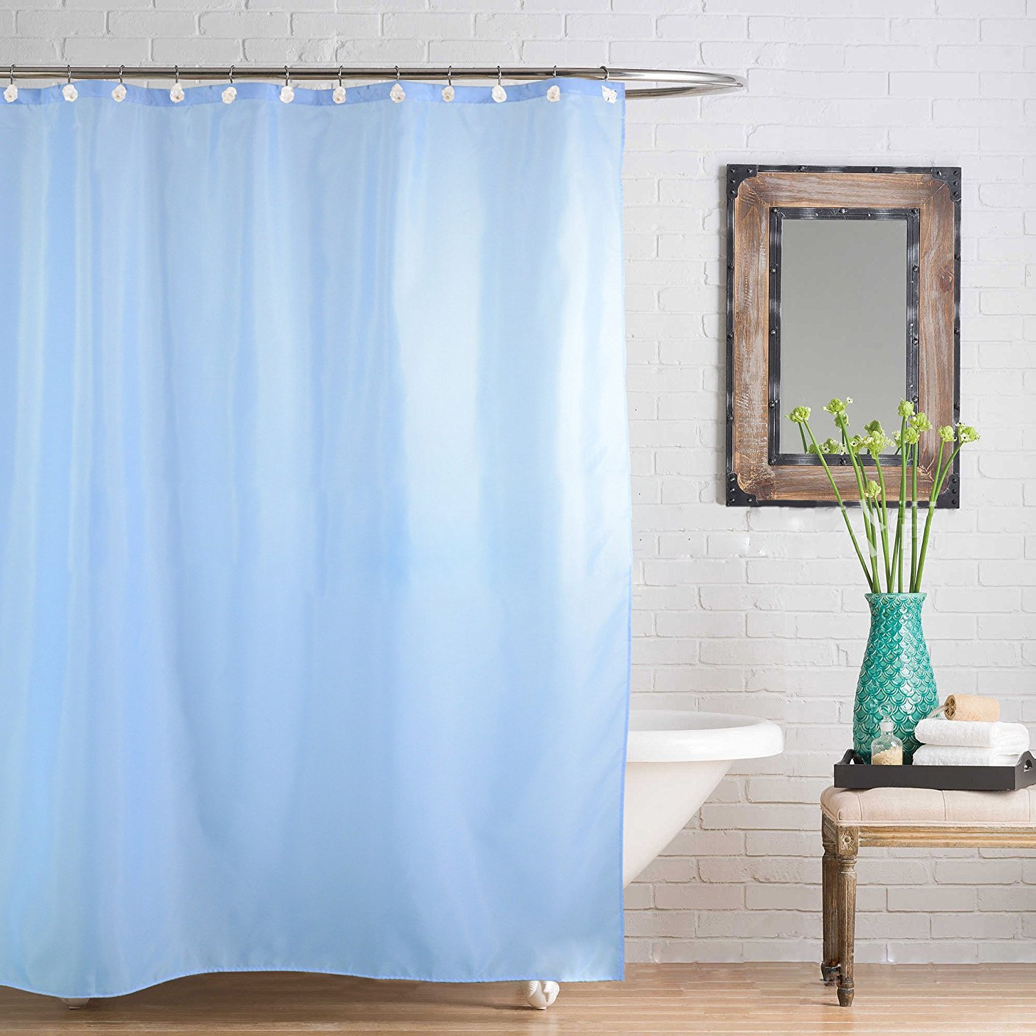 Get Orange Waterproof Bathroom Curtain Pure Mold Mildewresistant Stall