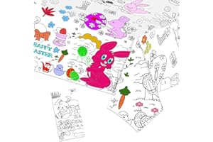 LDFDRT Easter Coloring Tablecloth Giant 1 Pack Paper Coloring Table Cloths Poster 54x108 Inch Easter Bunny Egg Easter Crafts for Kids Disposable Rectangle Table Cover for Easter Activity Game