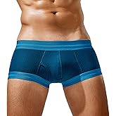 SEAUR Men's Pouch Boxer Briefs Seamless Ribbed Underwear Low Rise Breathable Trunks Stretchy Underpants