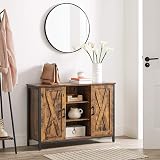 VASAGLE Buffet Table Sideboard with Barn Doors Industrial Rustic Brown Black view 5
