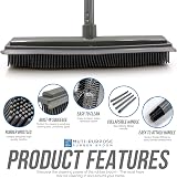 TDBS Rubber Broom with 120cm Handle, 31cm Wide Head with Squeegee view 2