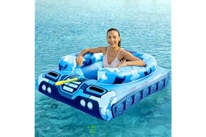 Inflatable Tank Pool Floats Adults - Jasonwell Kids Pool Floaties Swimming Pool Tank with Water Cannon Gun Swim Floaty Rafts 