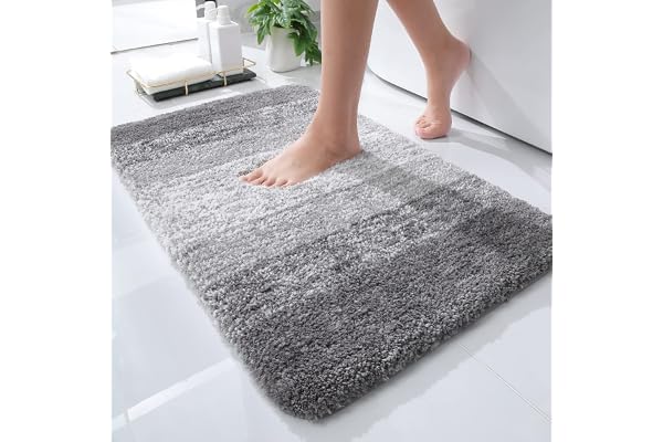 OLANLY Luxury Microfiber Bath Mat, Extra Soft and Absorbent Bathroom Mat, Non-Slip Plush Shaggy Bathroom Rug, Machine Wash Dr