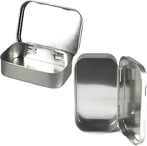 2x Pequeñas Latas De Metal Con Bisagras En La Tapa Juego Boxance