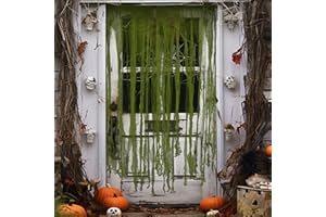 Sfcddtlg 4 Pcs Halloween Door Curtain Decoration- 65 x 40 Inch Large Creepy Doorway Curtain- Scary Spooky Cloth for Halloween Party Haunted House Entrance Decor (Green)