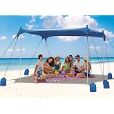 Gorich Beach Tent Sun Shelter with 8 Sandbags, UPF50+ Protection &amp; Windproof Pop Up Beach Canopy Tent Sun Shade for Family, Travel &amp; Camping, Easy Setup Canopy Umbrella