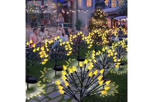 BEHILLER 2PACK Outside Christmas Decorations Solar Strawberry Lights,Christmas Path Lights Decor with 40LED C6 Strawberry Tree Lights Ourdoor-Waterproof Solar Christmas Lights for Garland,Party Decor Yellow