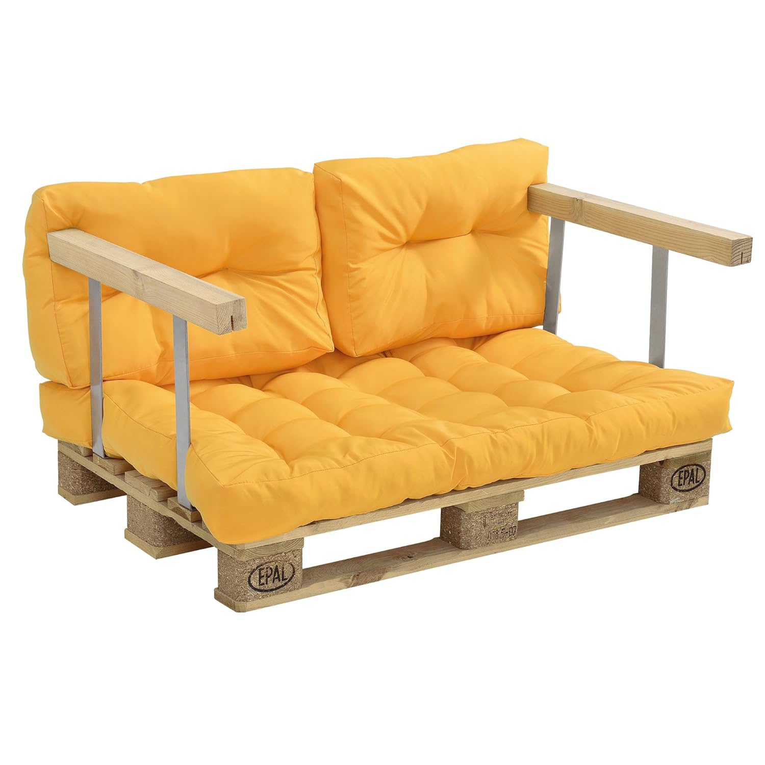 En Casa Seat And Back Rest Cushion For Euro Pallet Mustard