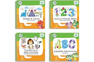 LeapFrog LeapStart Preschool 4-in-1 Activity Book Bundle with ABC, Shapes & Colors, Math, Animals