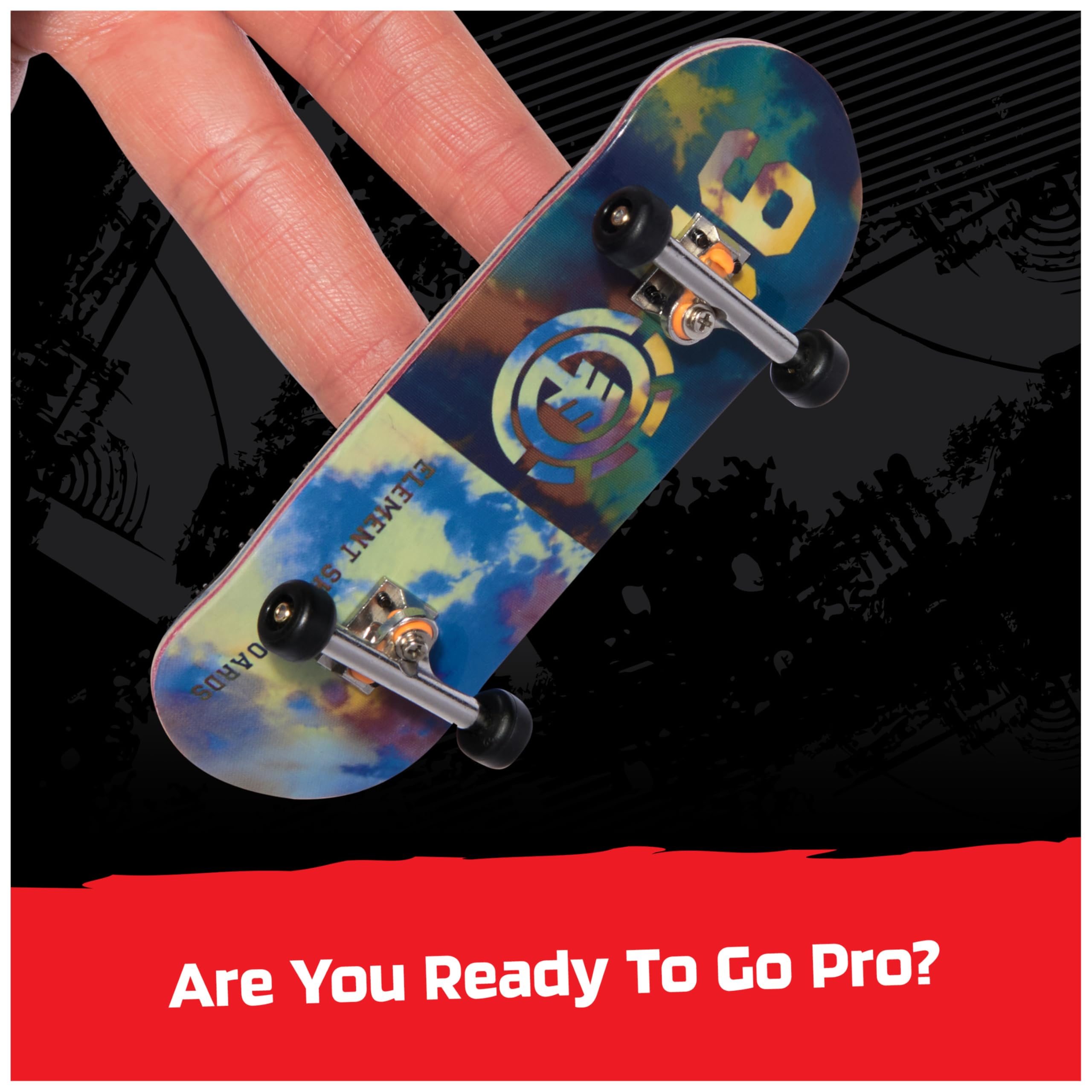 TECH DECK Element Pro Series Finger Board with Storage Display, Built for Pros; Authentic Mini Skateboards, Kids Toys for Ages 6 and up
