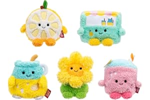 BumBumz 4.5-inch LemonadeStandBumz Plush 5-Pack - Lemon Leah, Strawberry Lemonade Shivani, Dandelion Darlene, Lemonade Stand Larry, Lemonade Pitcher Luka - from The Makers of Original Squishmallows