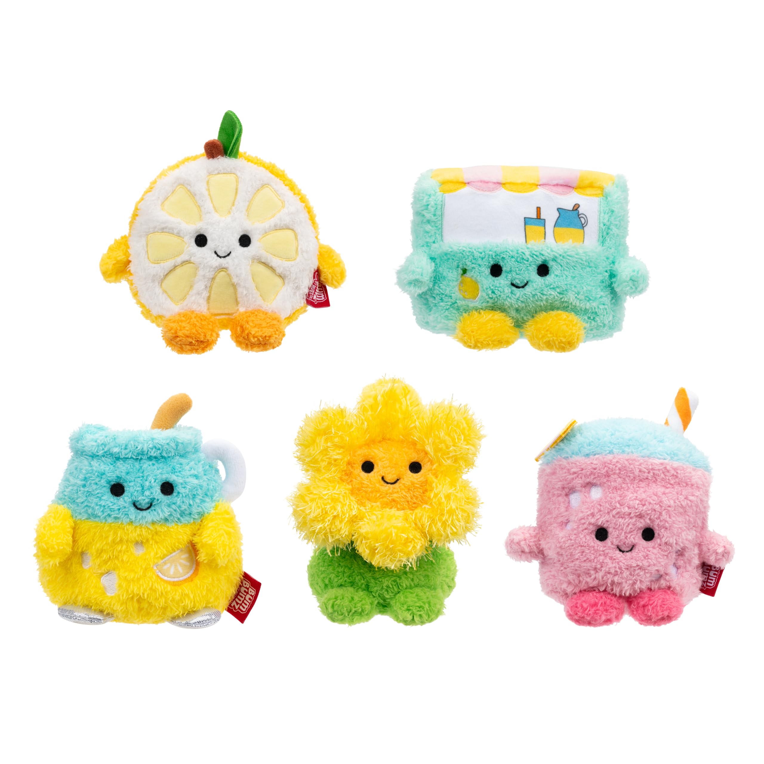 Photo 1 of BumBumz 4.5-inch LemonadeStandBumz Plush 5-Pack - Lemon Leah, Strawberry Lemonade Shivani, Dandelion Darlene, Lemonade Stand Larry, Lemonade Pitcher Luka - from The Makers of Original Squishmallows