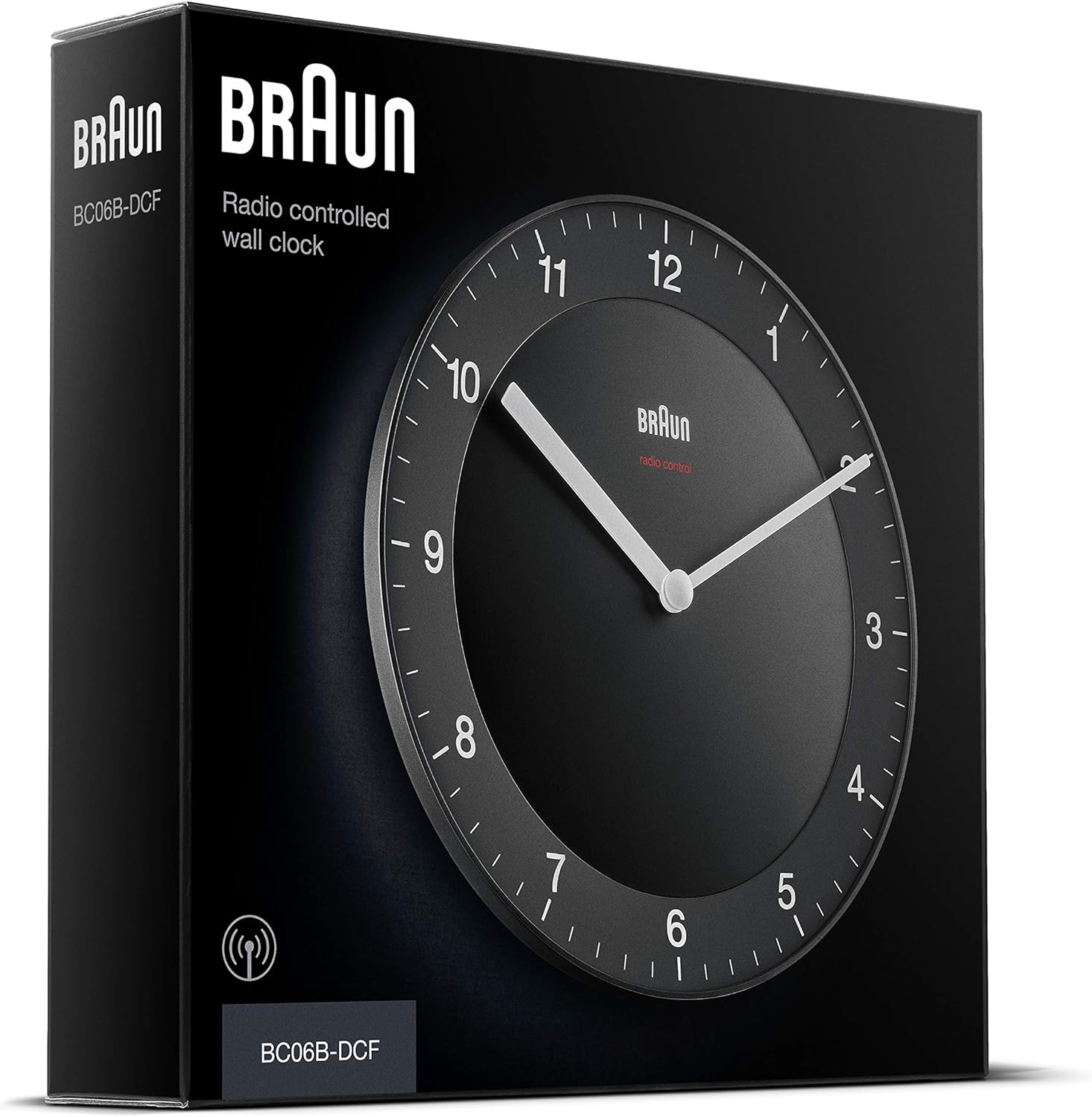 Braun Klassische Funkwanduhr Fur Die Mitteleuropaische Zeitzone Mez Gmt 1 Mit Ruhigem Uhrwerk Leicht Lesbarem Zifferblatt Mit 20 Cm Durchmesser In Schwarz Modell Bc06b Dcf Amazon De Uhren