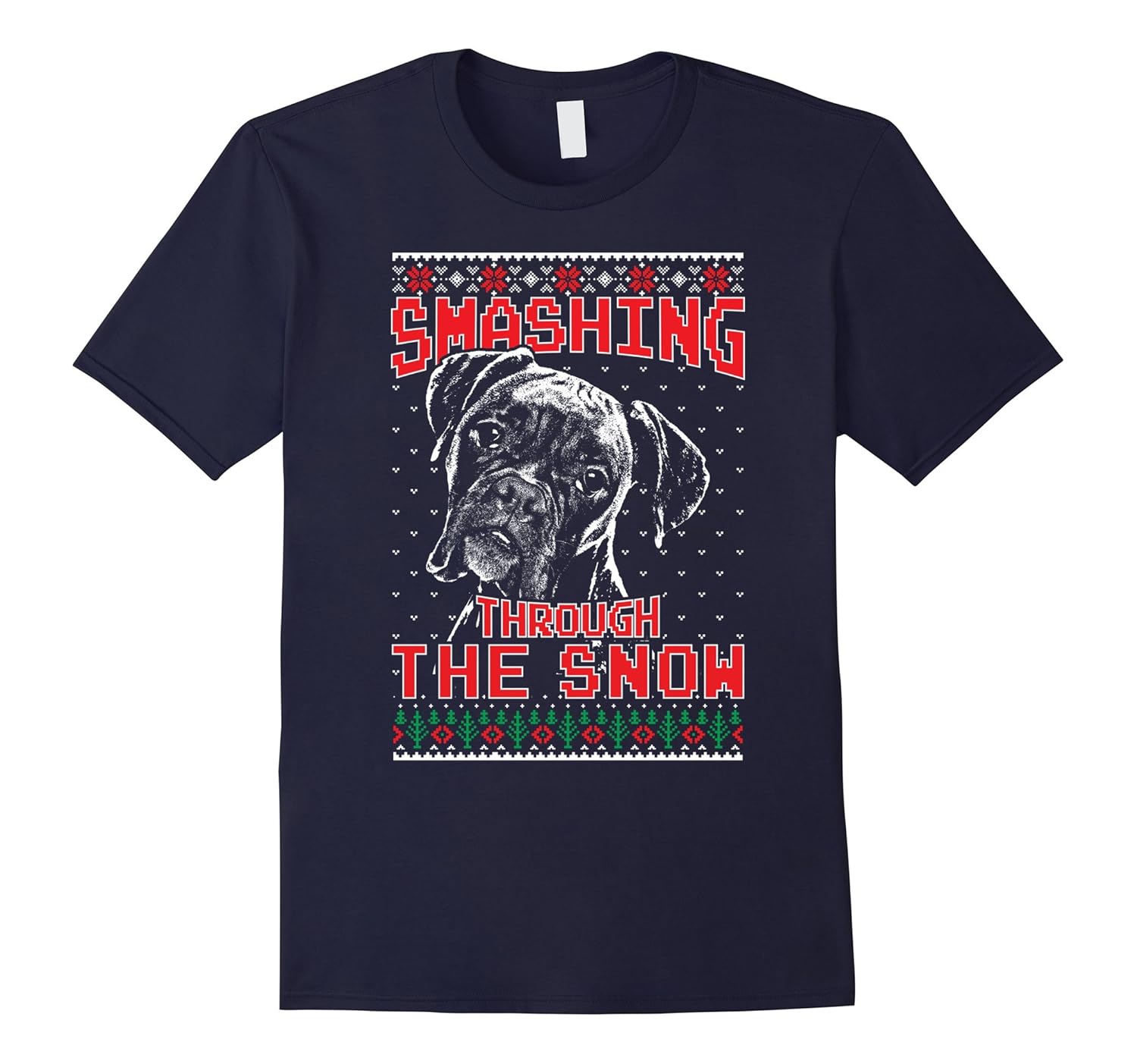 Boxer Smashing Through The Snow Shirt Xmas Gift-ANZ