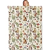 MIEPOS Woodland Aniaml Throw Blanket - 50x60in,Ultra Soft, Cozy Lightweight Flannel,Cute Squirrel, Owl, and Mushroom Blankets - Gifts for Kids & Nature Lovers,for Couch Travel,Home Living Room Decor