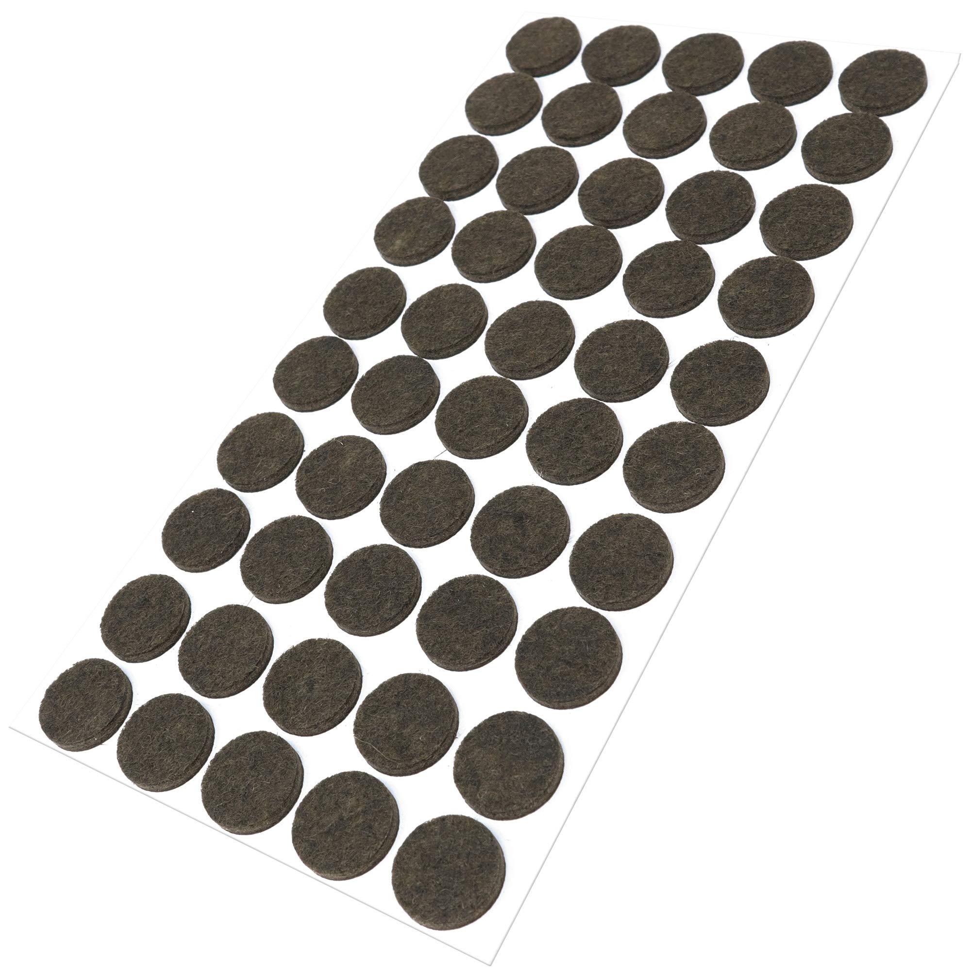 Adsamm® / 50 x self-adhesive felt pads/Brown/ø 0.79'' (ø 20 mm) / round / 0.138'' / 3.5 mm thick stick-on furniture felt glides/Furniture & Chair Glides