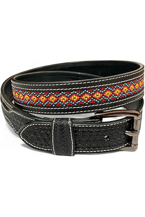 Nocona Leather Belt Western Men's Belts With Buckle Size 36 Ariat