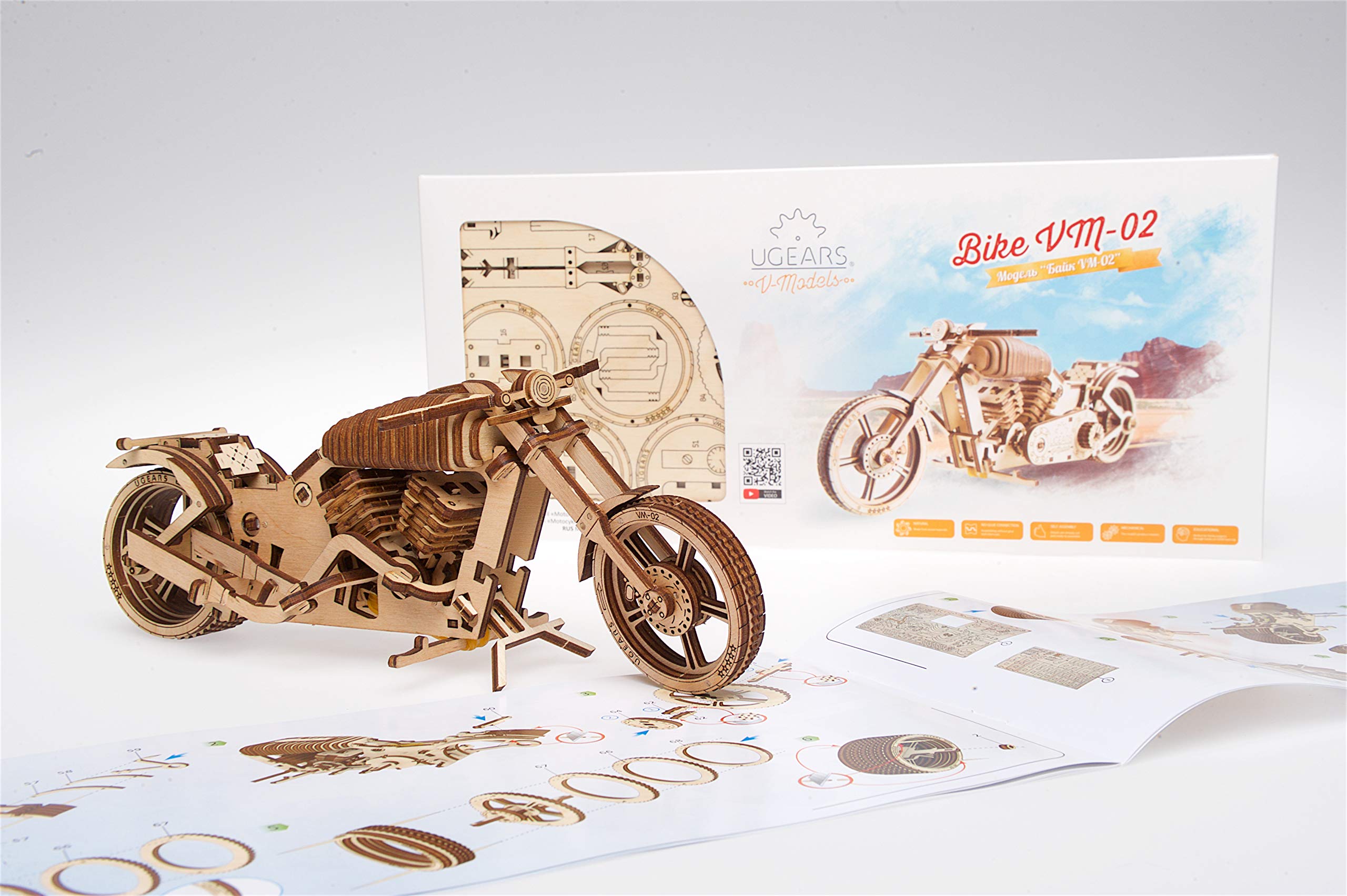Wooden Bike, Vintage Vehicle, Mechanical Models, School Project, Automata Kit, Desk Dcor by Ugears - Image 9