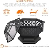 Yaheetech Hexagon Fire Pit Heavy Duty Outdoor Fire Bowl with Mesh Screen and view 5