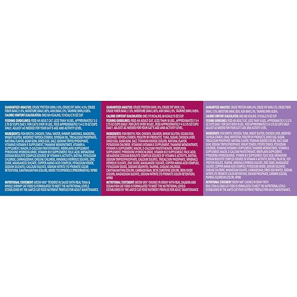 MEOW MIX SEAFOOD SELECTS WET CAT FOOD VARIETY PACK, 2.75 OUNCE CUPS (PACK OF 24)