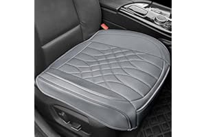 BOPUOVRE 1-Pack Leather Front Car Seat Covers - Bottom Car Seat Covers Fully Wrapped, Non-Slip and Waterproof, Fits Most Vehicles Gray