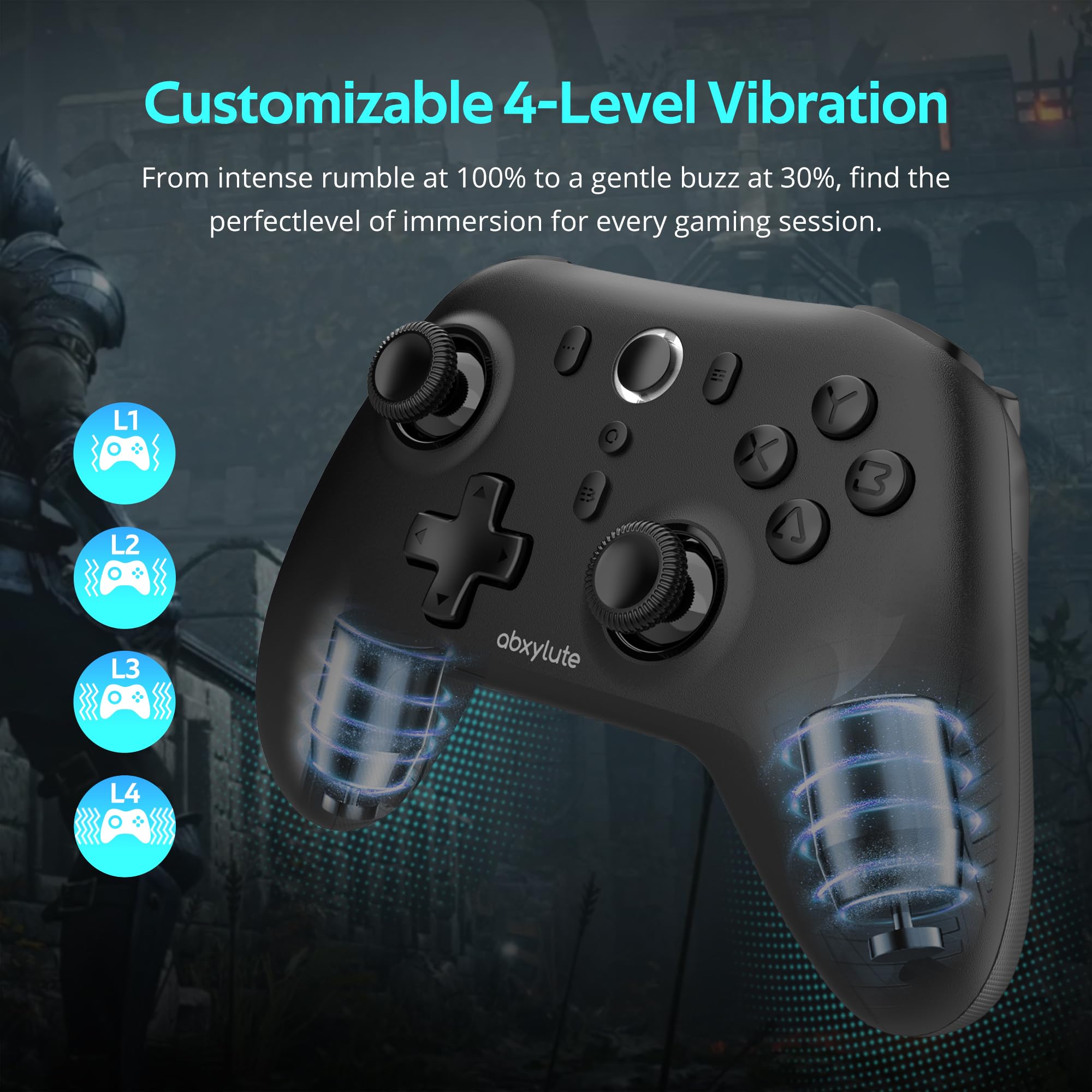 C6 Wireless PC Controller, Bluetooth Game Controller - 1000Hz Hall Triggers & Joysticks for Windows PC, Nintendo Switch Pro/OLED/Lite, Steam Deck, Android TV/Mobile, iPhone MAC & Tesla Vibration Turbo