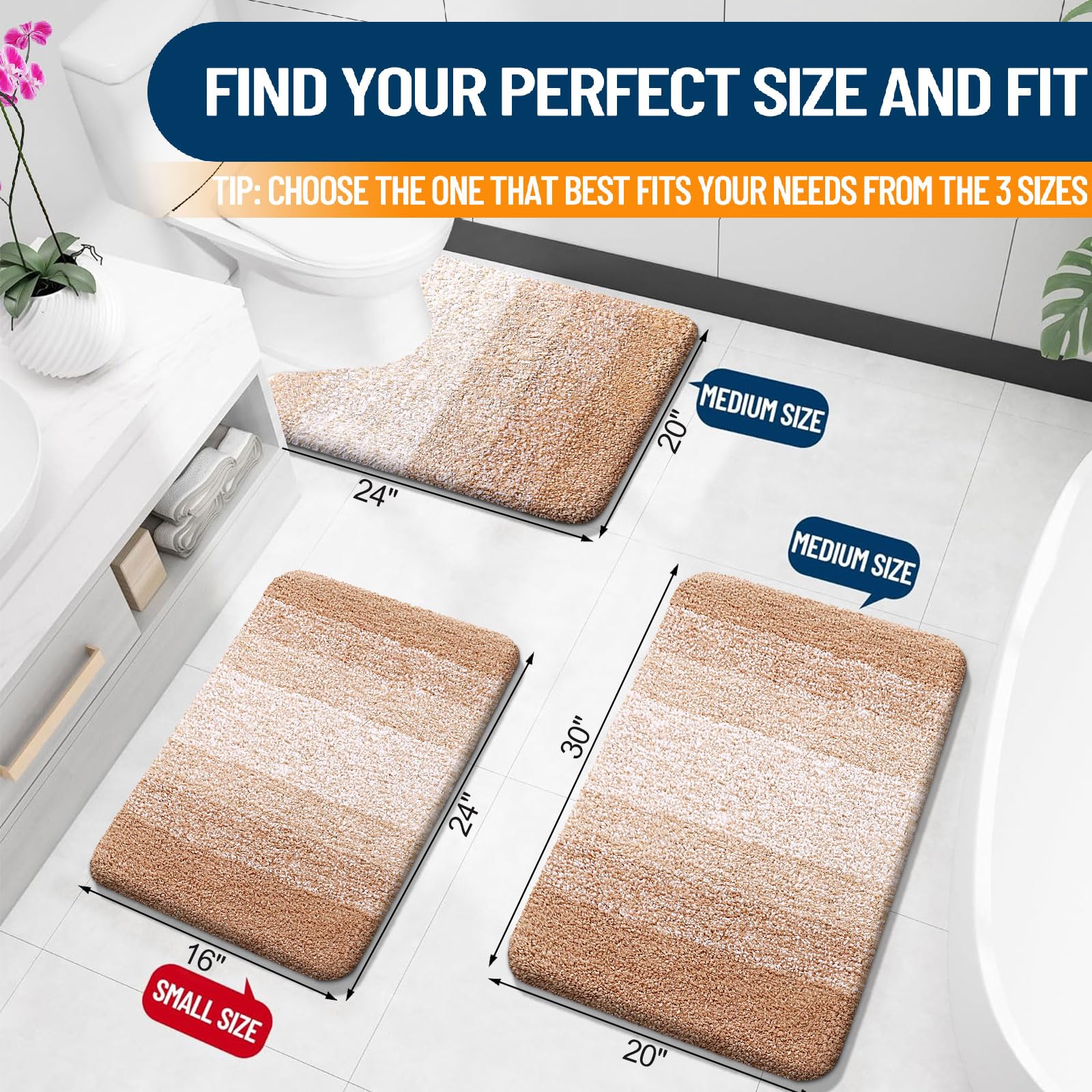 Condition photo showing New/Like New for olanly large bathroom rugs mat 45x27, extra soft absorbent microfiber bath rugs, rubber backing, qui