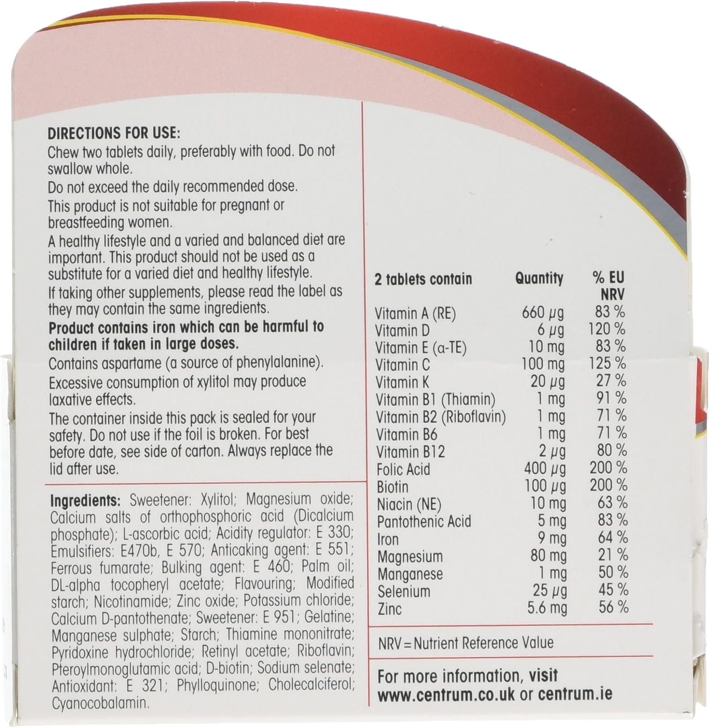 Centrum Fruity Chewables Multivitamin Tablets, chewy vitamins for adults with 13 essential vitamins including vitamin C, D - Image 3