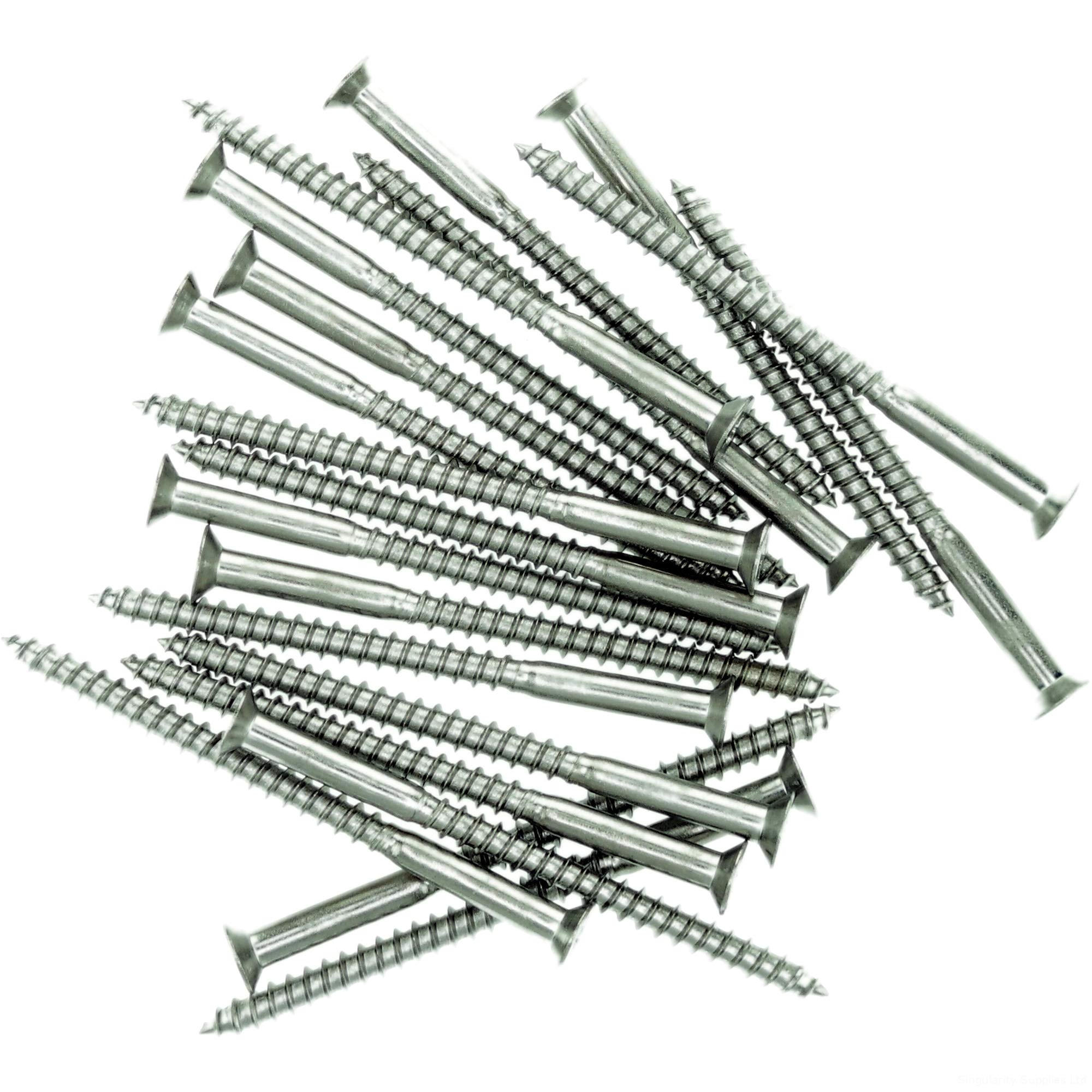 No.9 x 0.98 (4.5mm x 25mm) Pozi Countersunk Wood Screw - Stainless Steel (A2) (Pack of 20)