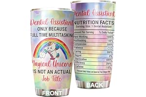 MEDROC Dental Assistant Tumbler Gifts - Stainless Steel 20oz, Funny Dental Assistant Accessories For Birthday Christmas, Dental Assistants Appreciation Week Gifts For Women Men Coffee Cups (TBDA07)