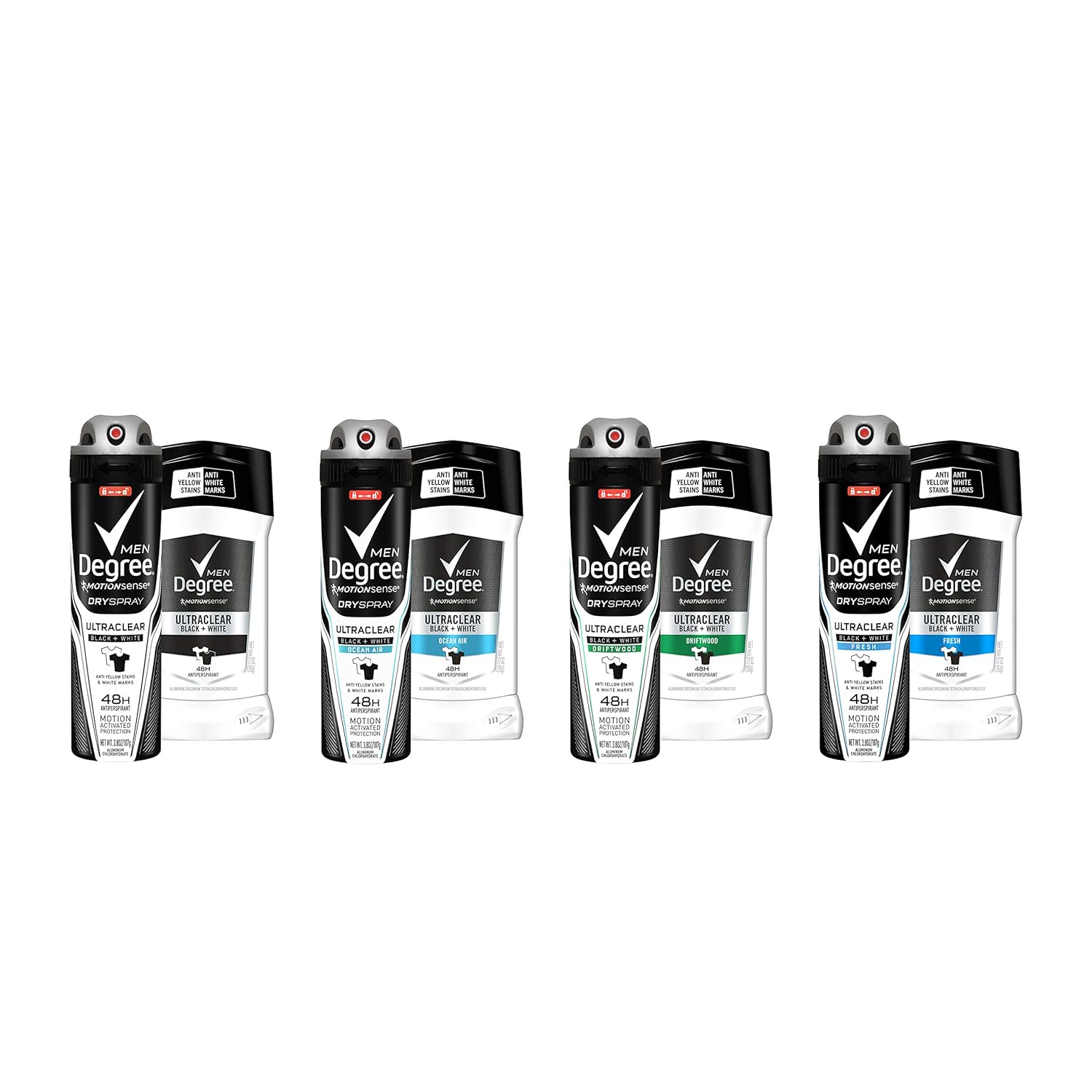 Degree Men Antiperspirant Deodorant Dry Spray UltraClear Black+White 3.8 oz 3 count : Beauty