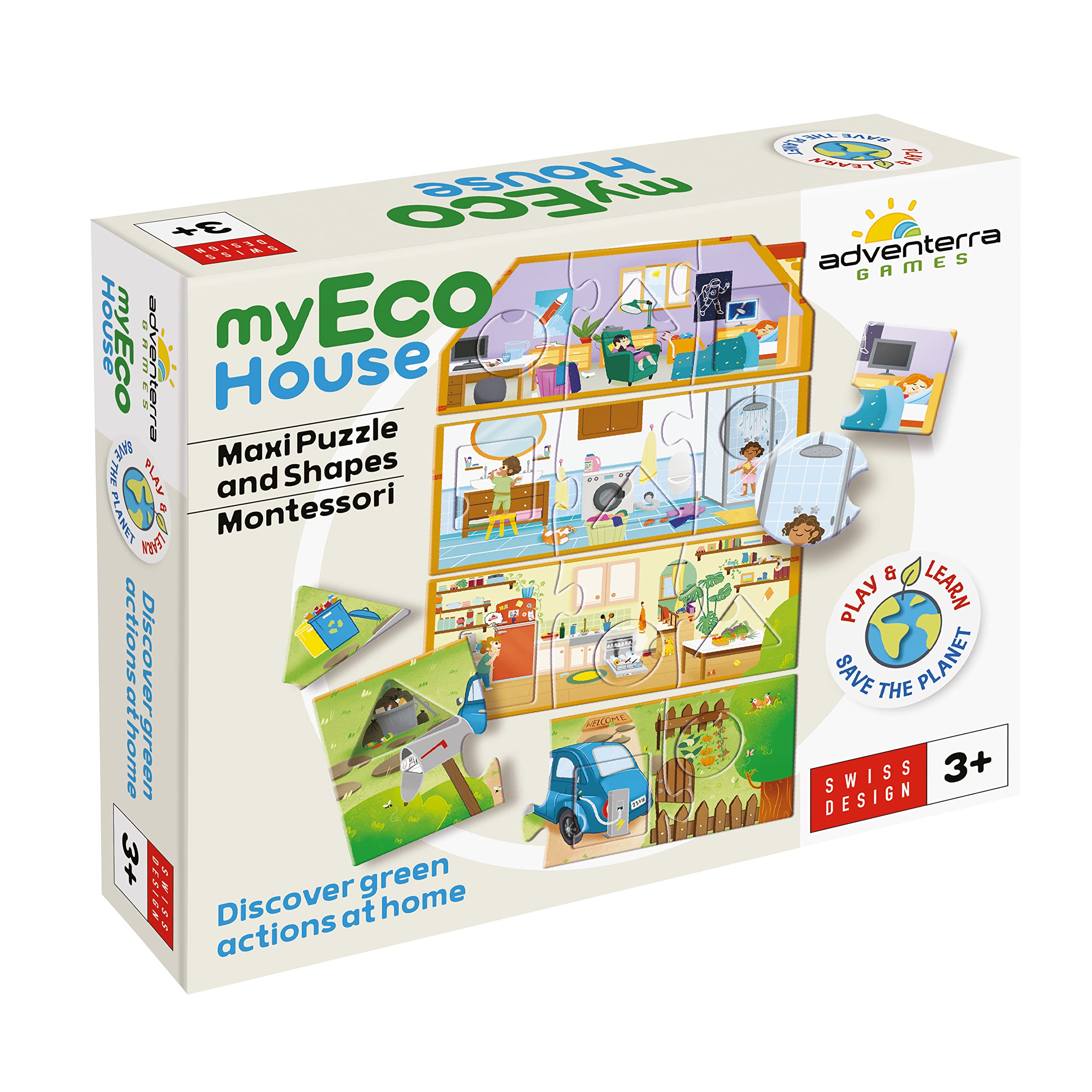Adventerra Games MyEco House | Kids Puzzle 3 Years + | Montessori Games 3 Years + Child & Girl | Montessori Educational Games 3 Years + | Ecological Games, Kids Games 3 Years